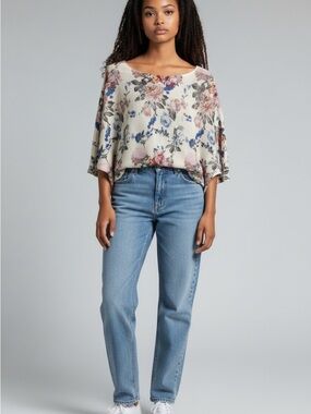 Luisa Ricki Off the Shoulder Boxy Sweater w Summer Colors